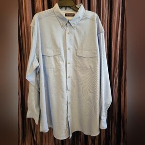 Two - RoundTree & Yorke Shirts.  TWO L/S Button Down Shirts.  2XT.  BLUE.